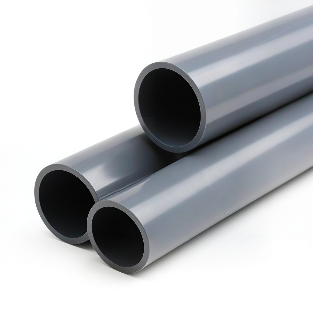 انابيب بلاستيك UPVC كلاس 6 مقاس 1/4 1 إنش سمك 4.2 مم لون رمادي غامق
