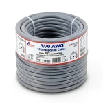 لفة سلك نحاس مجدول 3/0 AWG مفرد 1000 فولت عازل PVC +105°C رمادي 500 قدم | شركة كابلات الشرقية للصناعة