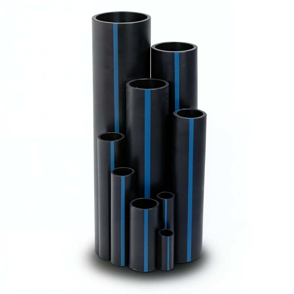 لفة بلاستيك HDPE ضغط 20 بار PE 100 قطر خارجي 140 ملي سماكة 17.4 ملي لون اسود