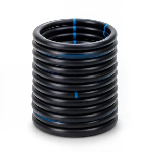 High Density Polyethylene Coil Pipe Pressure 20 Bar PE 100, 160 mm OD, 19.8 mm Thickness, Black