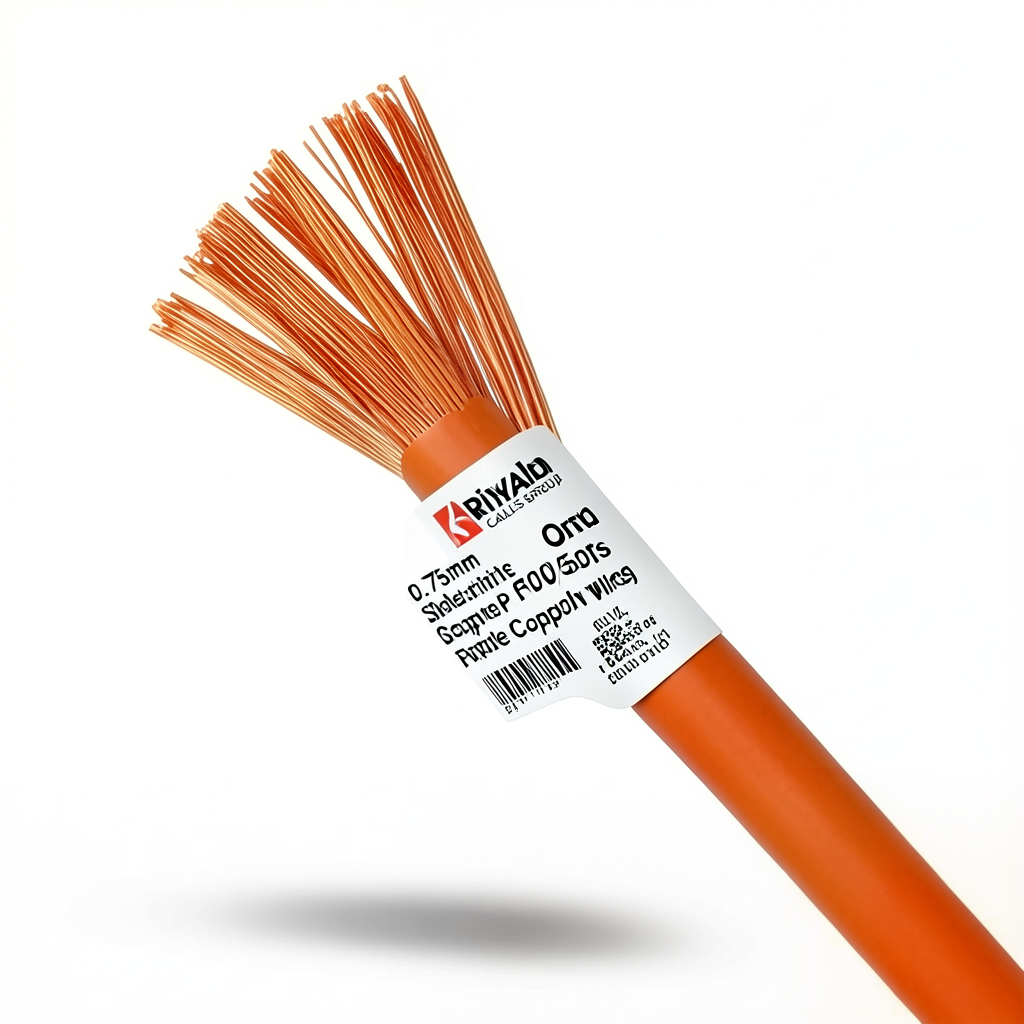 0.75mm Single Electric Wire 300/500 Volts, Flexible Copper PVC Insulation, Orange | Riyadh Cables Group