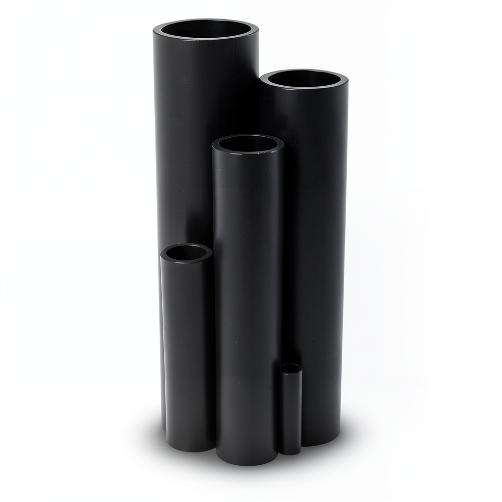 انابيب HDPE ضغط 4 بار PE 100 مقاس 180 ملم سمك 5.0 ملم لون اسود