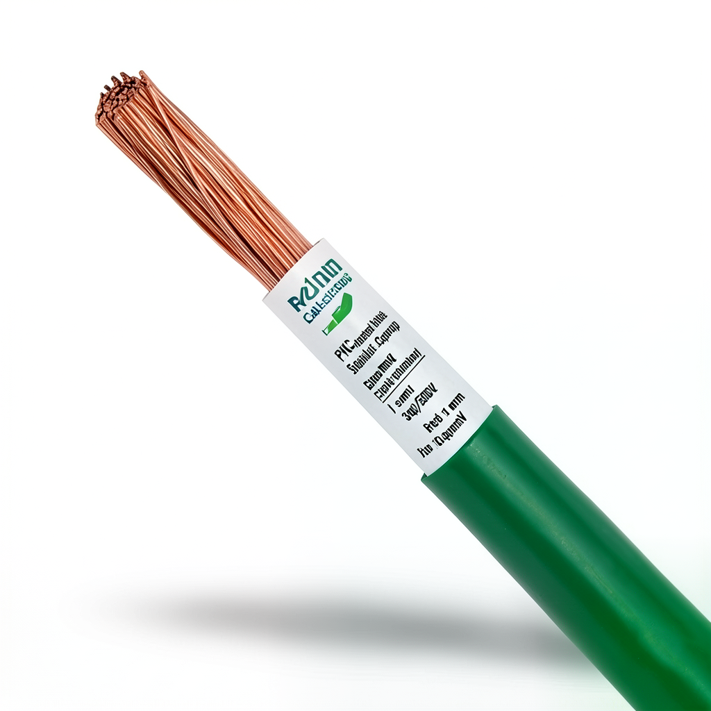 لفة سلك مفرد نحاس مرن عازل PVC، مقاس 1 مم2، 300/500 فولت، لون أخضر | مجموعة كابلات الرياض