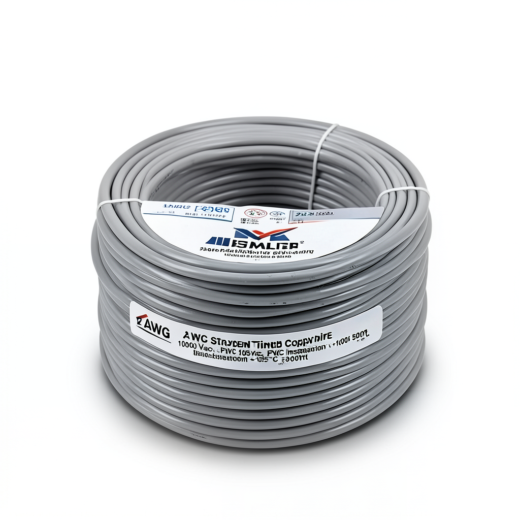 لفة سلك مفرد نحاس مجدول 2 AWG مطلي قصدير 1000 فولت، عزل PVC +105°C رمادي 500 قدم | شركة كابلات الشرقية للصناعة
