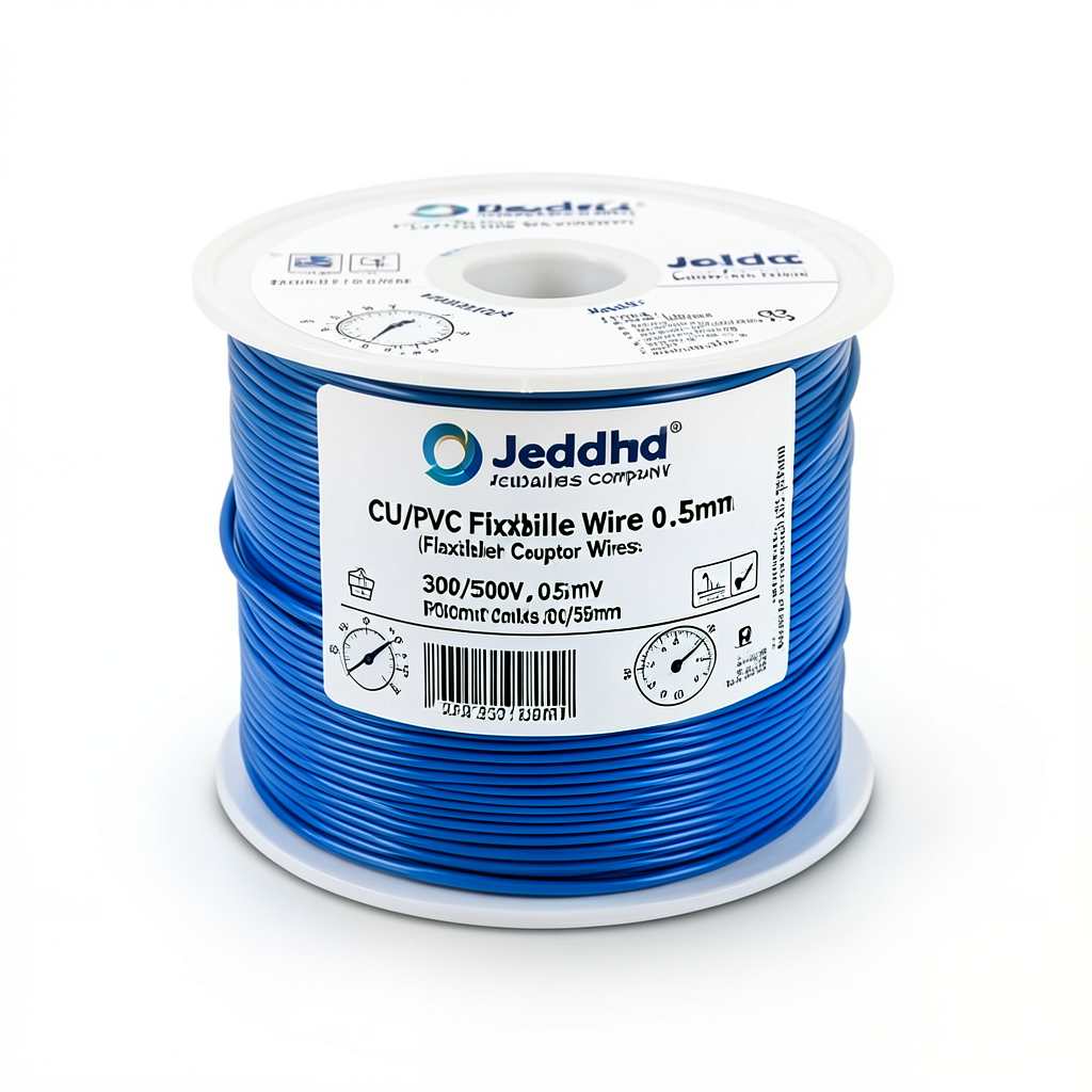 سلك نحاس شعر CU/PVC مقاس 0.5mm، 300/500 فولت، أزرق | شركة كابلات جدة