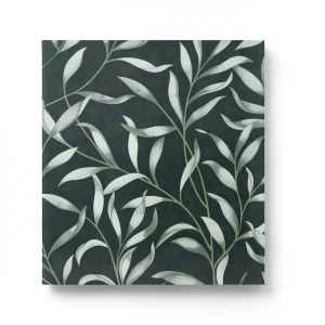 Dutch Leaf Patterned Wall Covering 10 m x 0.53 m Dark Green, Model 221321