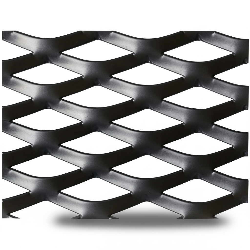 Hot Rolled Black Steel Expanded Metal Mesh Thickness 3.8 mm Width 1.22 m Length 4 m