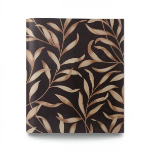 Leaf Patterned Wallpaper 10 m x 0.53 m Dark Brown