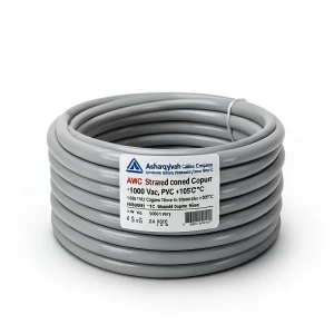 سلك كهرباء مفرد 1 AWG نحاس مجدول 1000 فولت، عازل PVC +105°C رمادي، طول 500 قدم | شركة كابلات الشرقية للصناعة