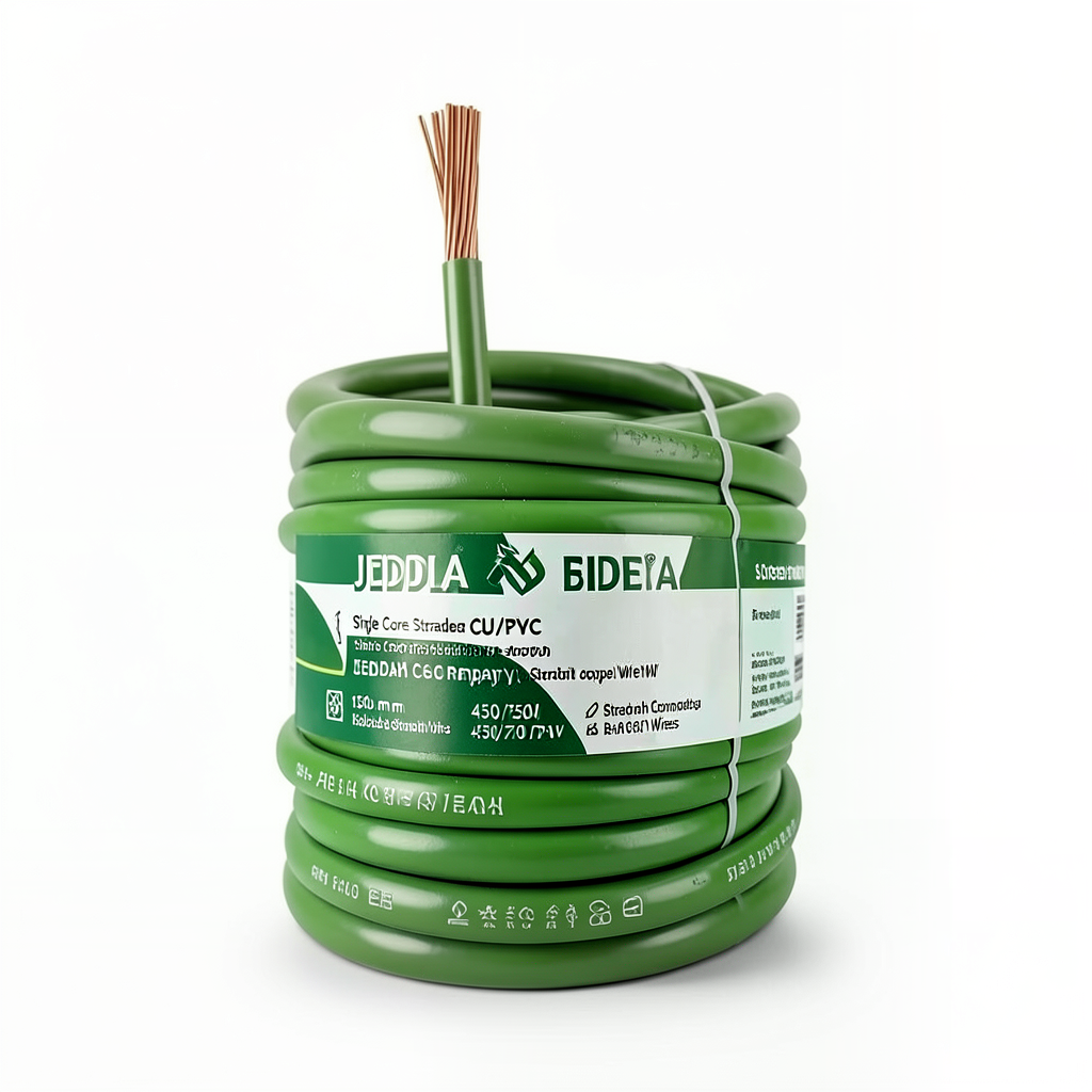 150sq mm Single Core Stranded Wire CU/PVC 450/750 V Green | Jeddah Cables Company