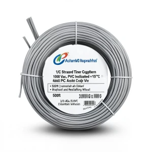 سلك مفرد نحاس مجدول 3/0 AWG مطلي قصدير، معزول PVC +105°C، رمادي، 500 قدم | شركة كابلات الشرقية للصناعة