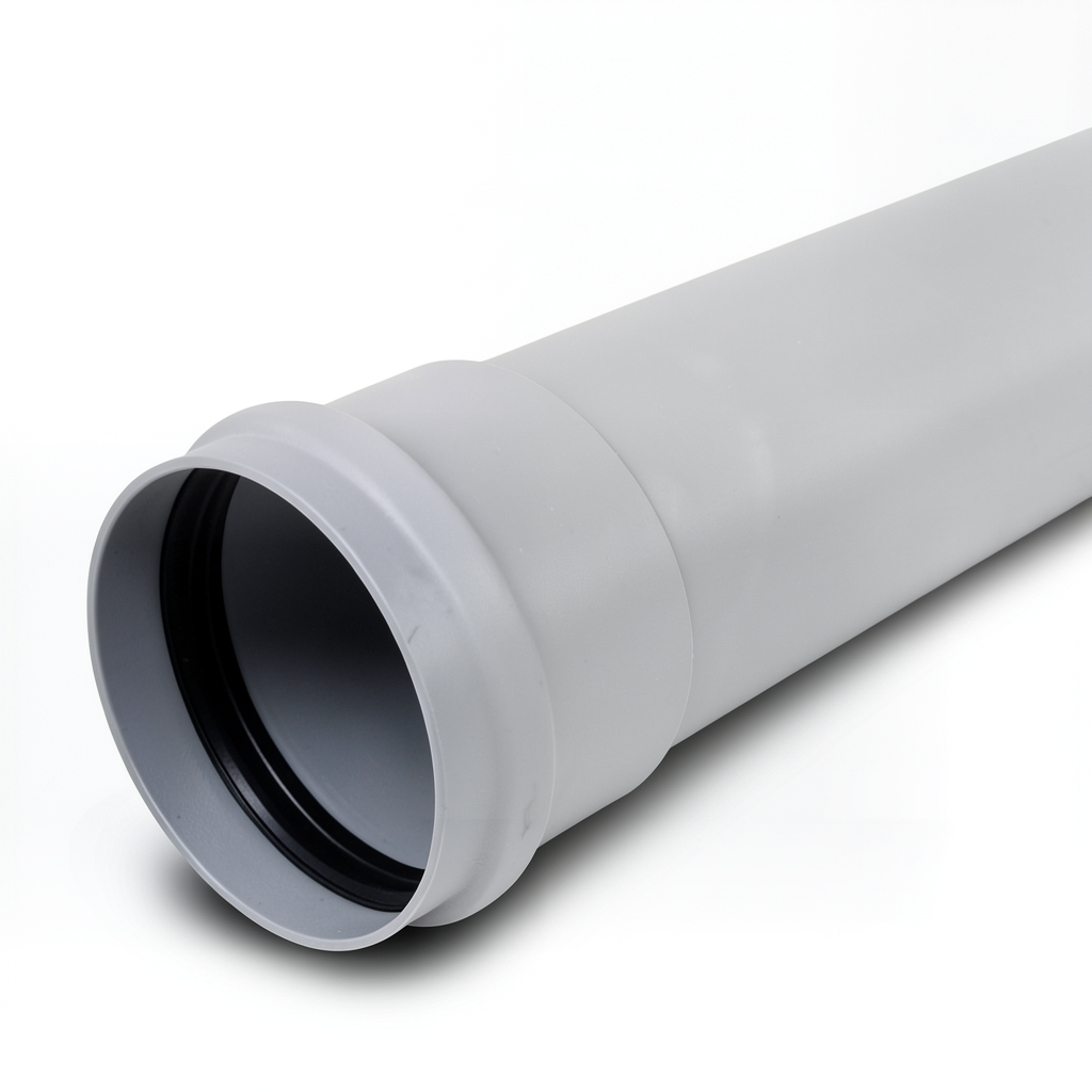أنابيب UPVC ضغط PN 10 Bar كلاس 4، قطر خارجي 90 مم، سماكة 4.3 مم، لون رمادي