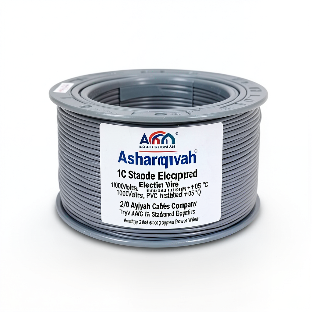 2/0 AWG 1C Stranded Copper Electric Wire, 1000Volts, PVC Insulated (+105°C) Gray, 500 feet Length | Asharqiyah Cables Company for Industry