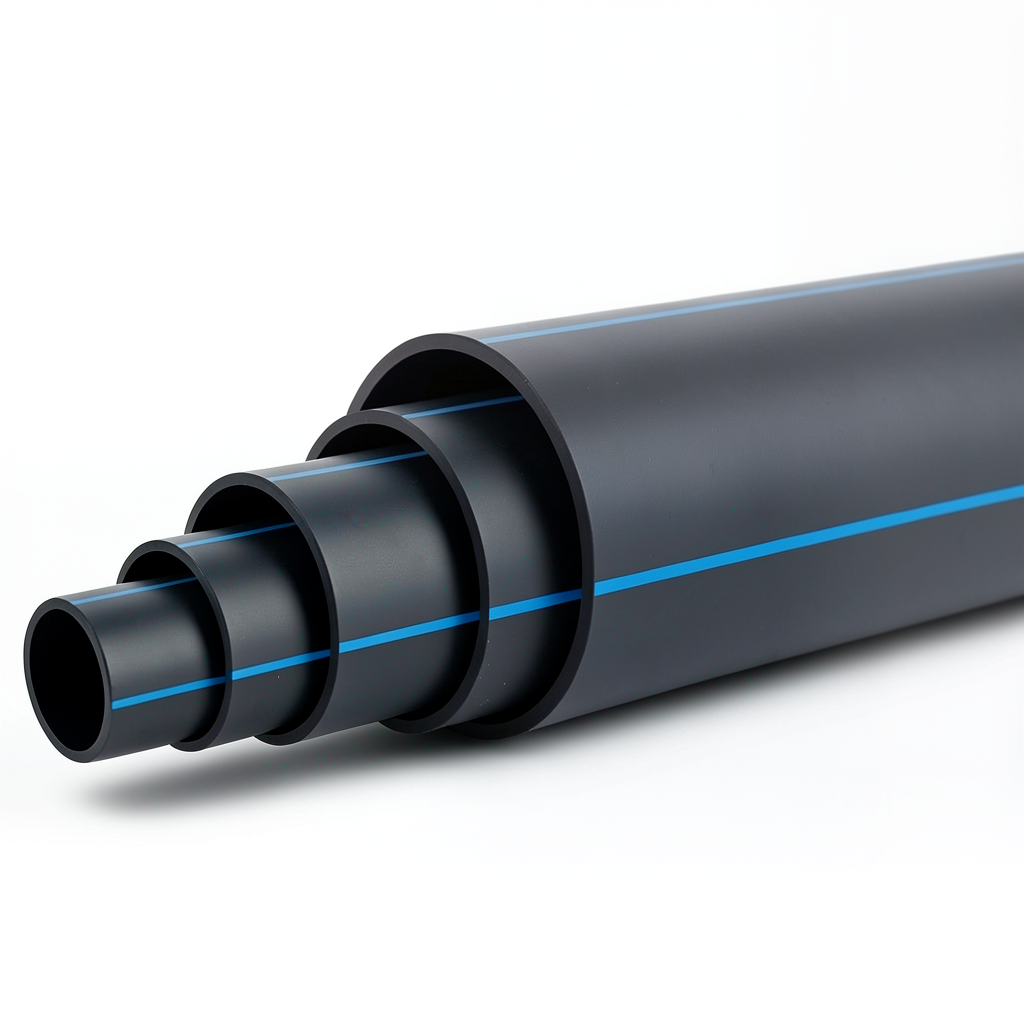 أنابيب HDPE ضغط اسمي 12.5 بار PE 100 قطر خارجي 250 مم SDR 11 لون أسود