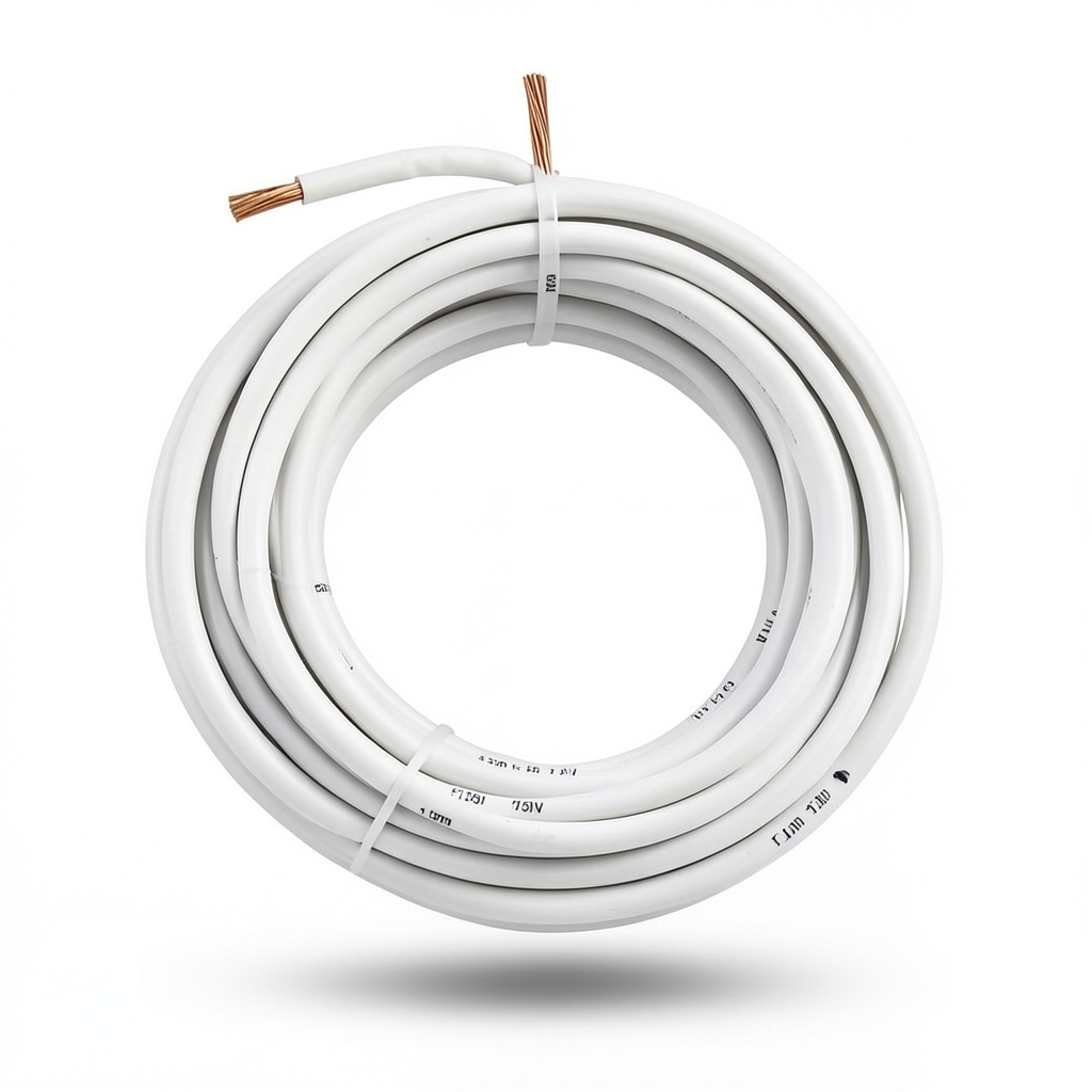 سلك مجدول CU/PVC مساحة مقطع 1.5mm، 450/750 فولت، لون أبيض | شركة كابلات جدة