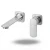 Concealed Washbasin Mixer Brass Height 7.5 cm Width 22 cm Length 28 cm Silver - Image 1