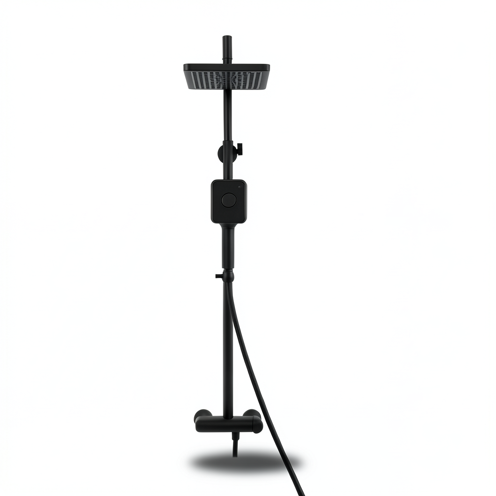 Shower Column Brass 12×16×25 cm Matte Black