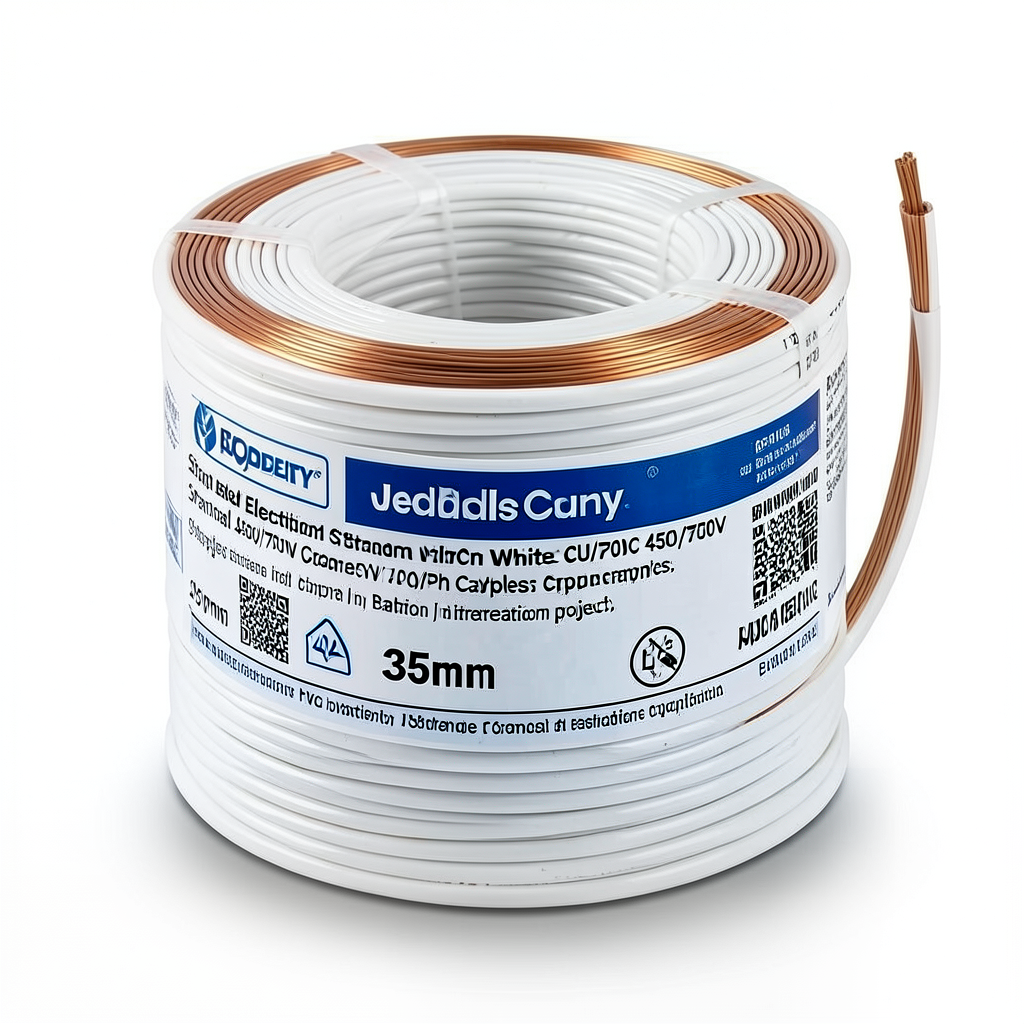 Stranded Electrical Wire CU/PVC 35mm 450/750V White Color | Jeddah Cables Company