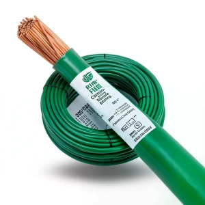 سلك كهرباء مفرد نحاس شعر معزول PVC، مقاس 0.75 ملم، 300/500 فولت، لون اخضر | مجموعة كابلات الرياض