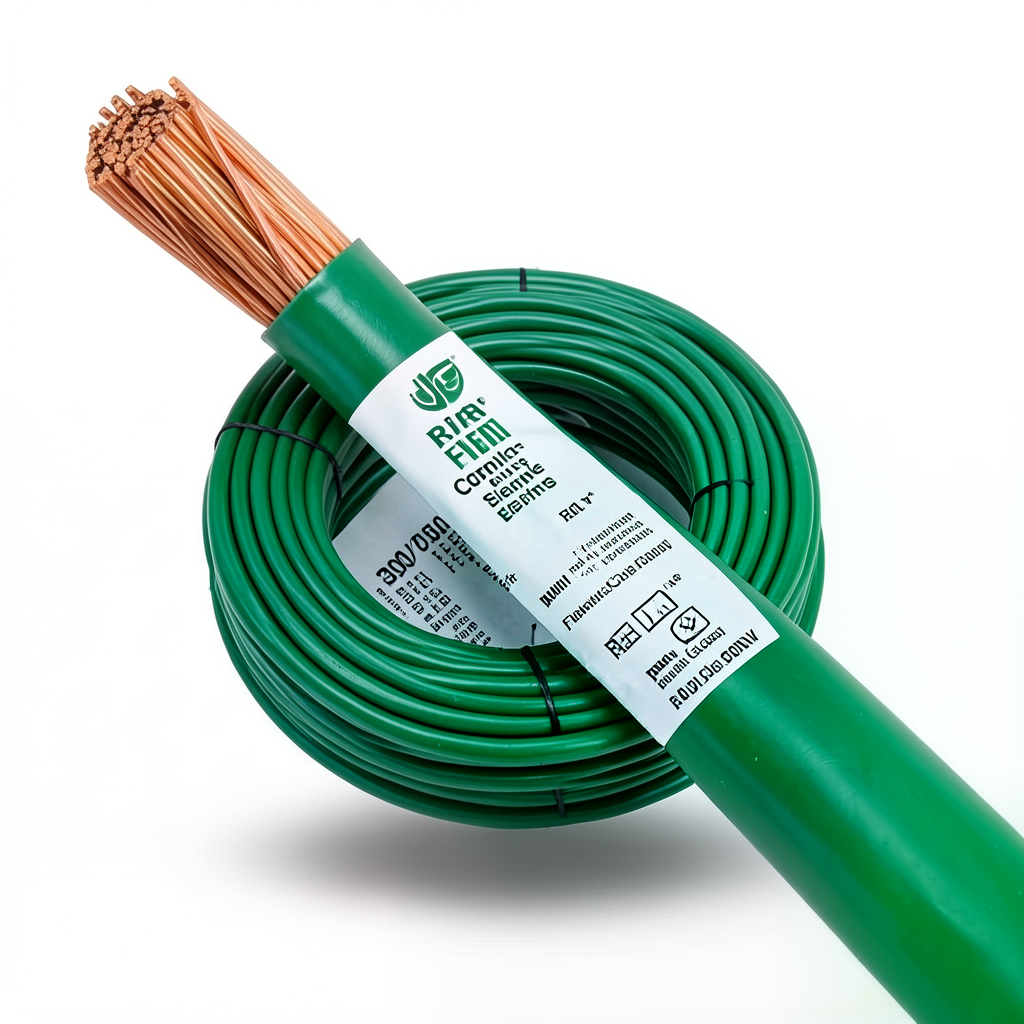 سلك كهرباء مفرد نحاس شعر معزول PVC، مقاس 0.75 ملم، 300/500 فولت، لون اخضر | مجموعة كابلات الرياض
