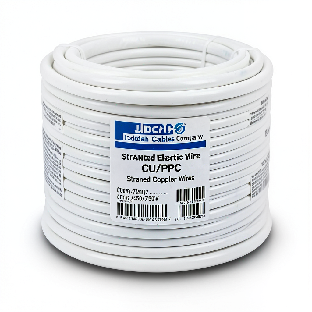 Stranded Electric Wire CU/PVC 70mm, 450/750V, White Color | Jeddah Cables Company