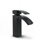 Modern Short Shalal Washbasin Tap 19 cm, Matte Black