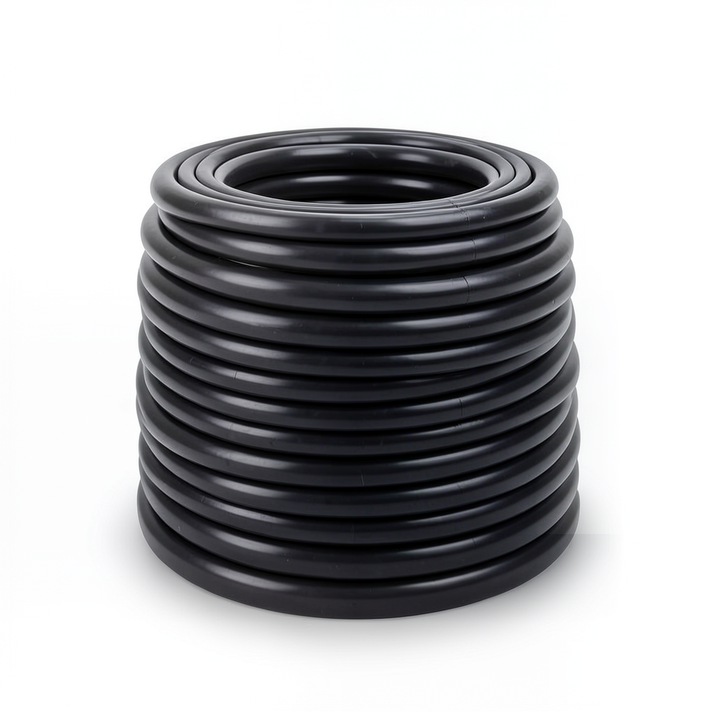 لفة بلاستيك HDPE ضغط 20 بار PE 100 قطر خارجي 140 ملي سماكة 17.4 ملي لون اسود