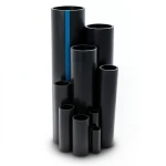 انابيب HDPE ضغط 4 بار PE 100 مقاس 180 ملم سمك 5.0 ملم لون اسود
