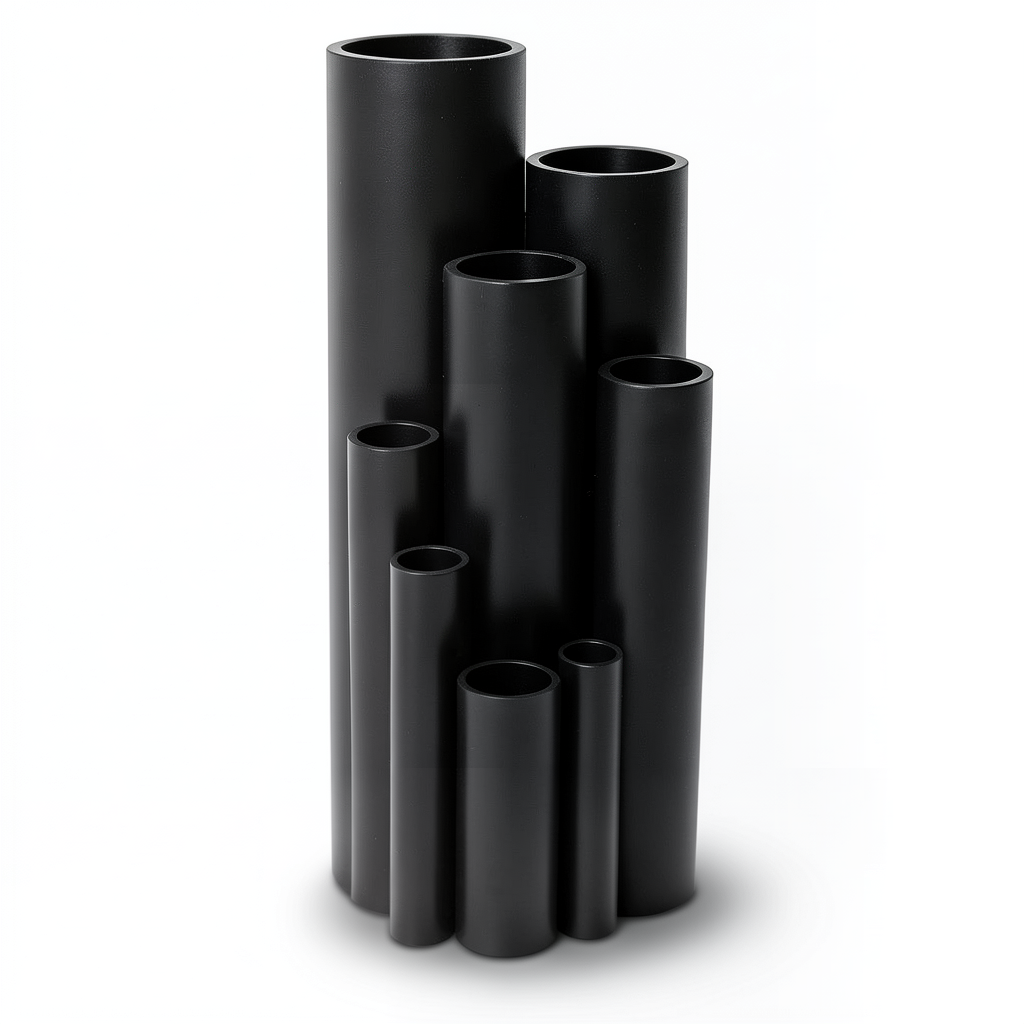 HDPE Pipe Pressure 4 Bar PE 100 OD 225 mm Thickness 6.2 mm Black