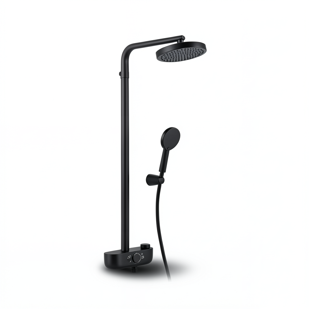 Shower Mixer Matte Black Brass, Weight 3 kg