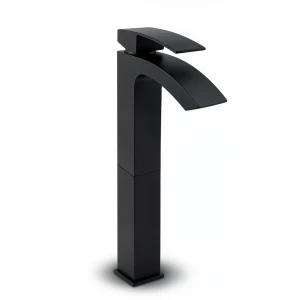 High Bath Washbasin Tap 19 cm Matte Black, Modern Shalal