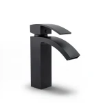 Modern Short Shalal Washbasin Tap 19 cm, Matte Black