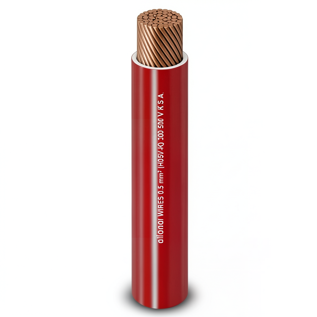 سلك كهرباء مرن نحاس عزل PVC مقاس 150 mm2 450/750 فولت، لون أحمر | شركة الفنار