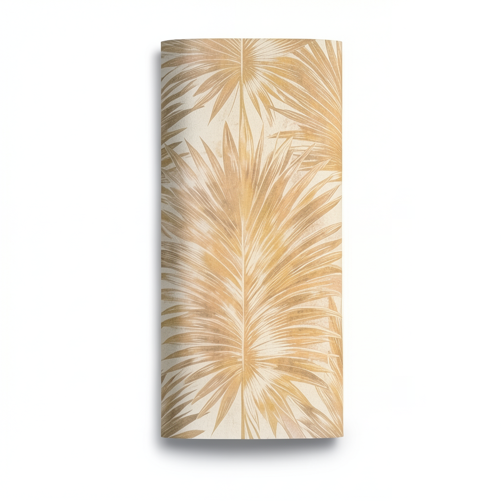 Leaf-patterned Wall Covering 10m x 0.53m Beige Color, Model ht70905