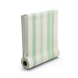 American Wallpaper Beige With Green Striped Design, 10mx0.53m, Model TB4209