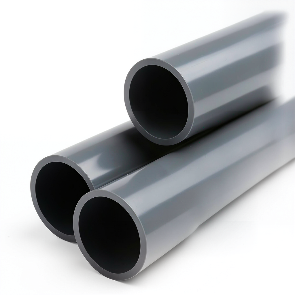 انابيب بلاستيك UPVC كلاس 6 مقاس 1 1/2 إنش سمك 4.3 ملم لون رمادي غامق
