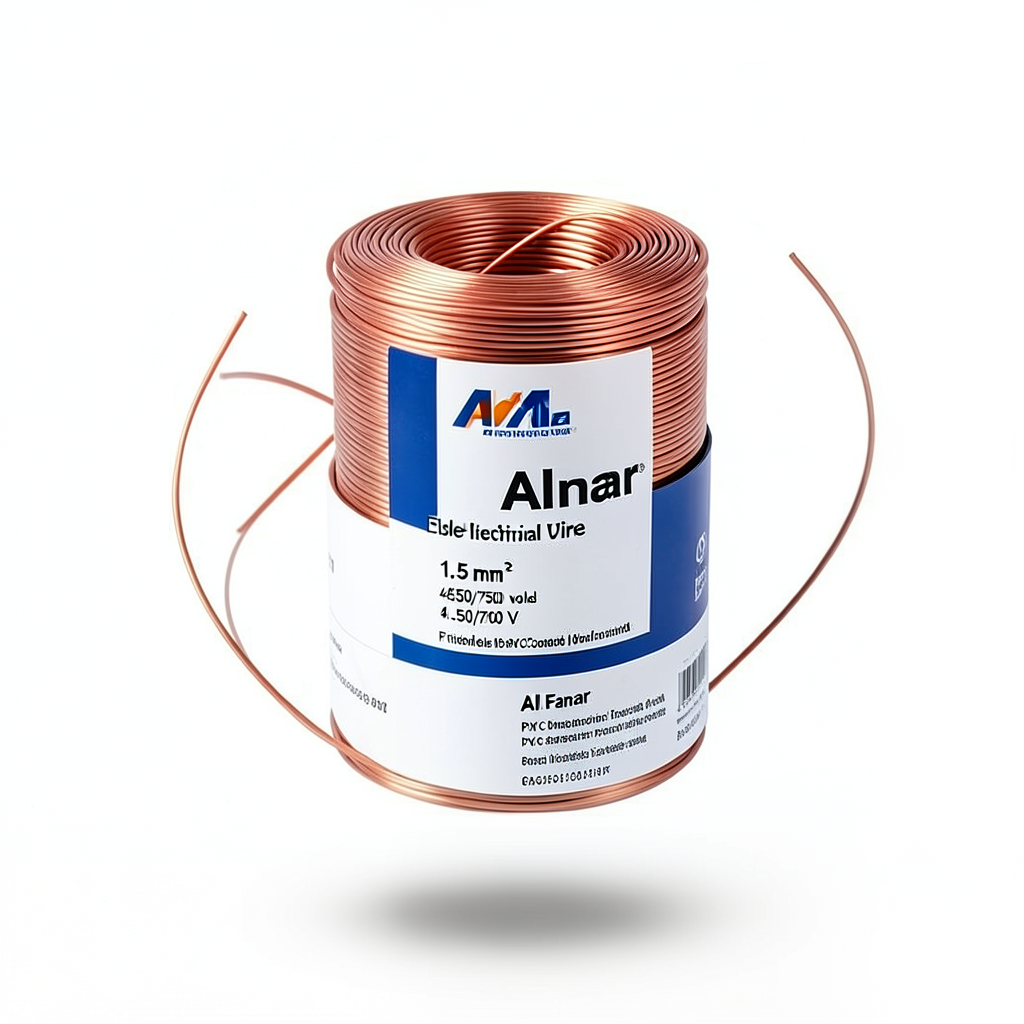 سلك كهرباء نحاس مرن مفرد 1.5 مم2 450/750 فولت، عزل PVC | شركة الفنار