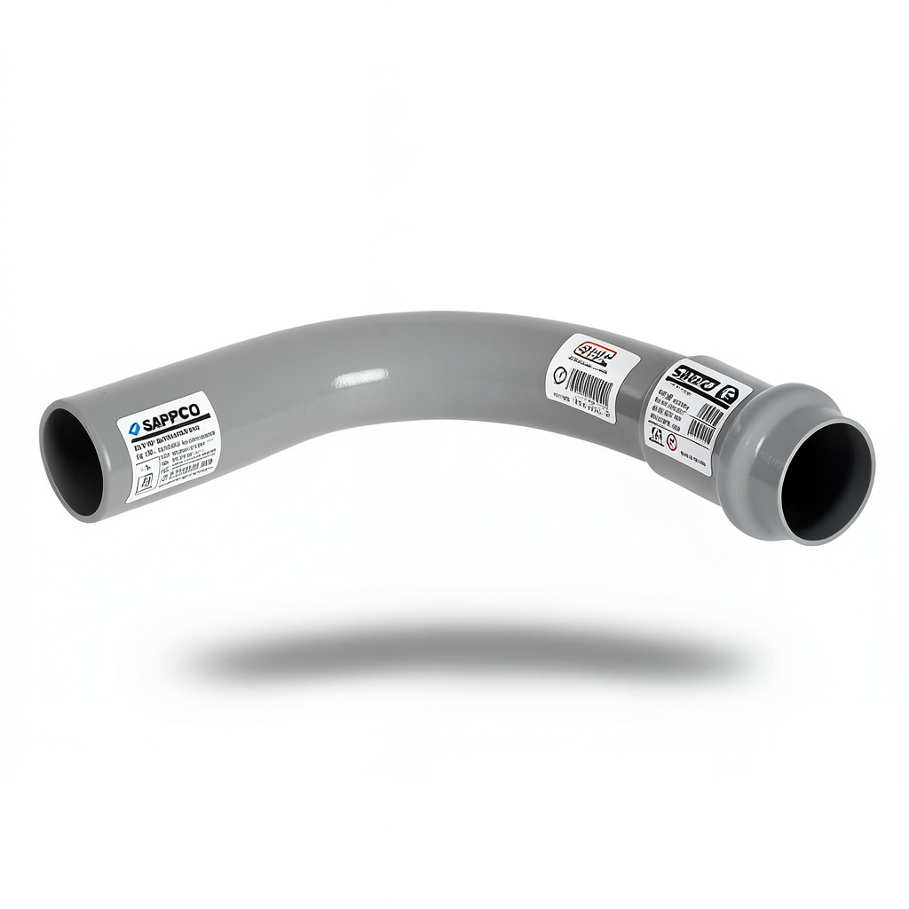 UPVC Elbow Long Radius 45° Outside Diameter 140 mm Gray Color | SAPPCO