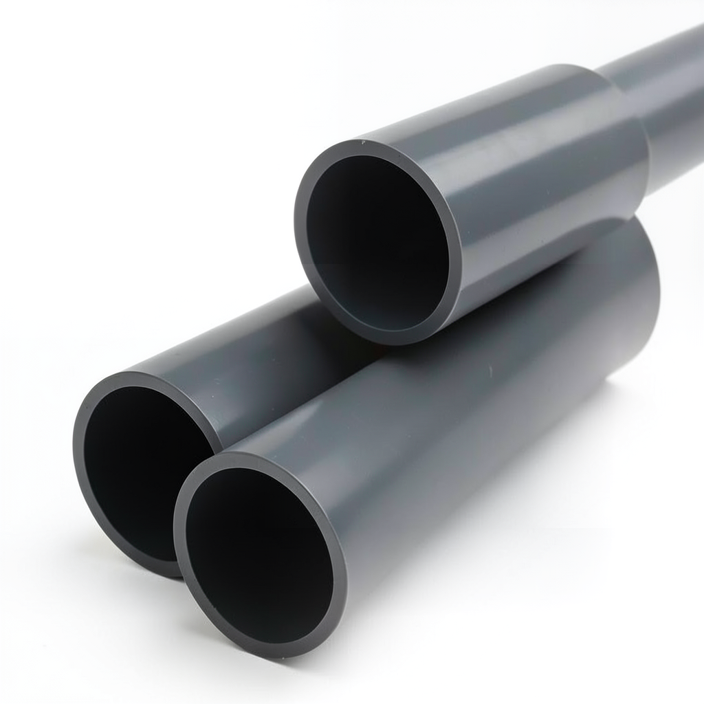 UPVC Plastic Pipe Class 6 Size 1 1/2 inch Thickness 4.3 mm Dark Gray