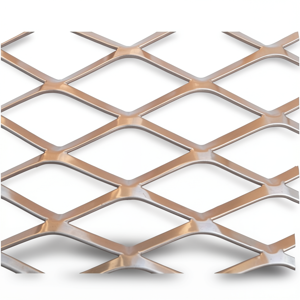 Aluminum Expanded Metal Mesh 2.3 mm Thickness 1.22 m Width 2 m Length