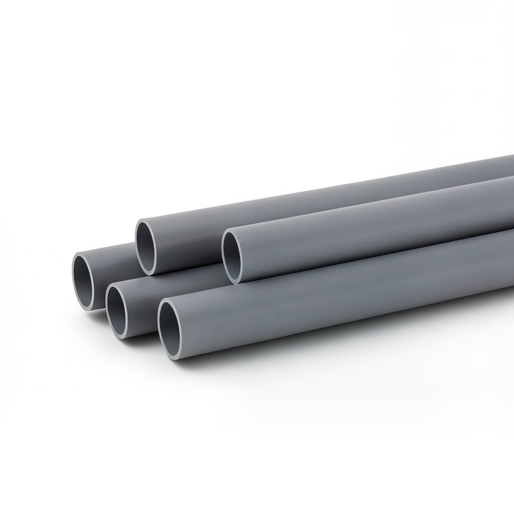 UPVC Plastic Pipe Electrical EPT Size 4 inch Thickness 4.32 mm Gray Color