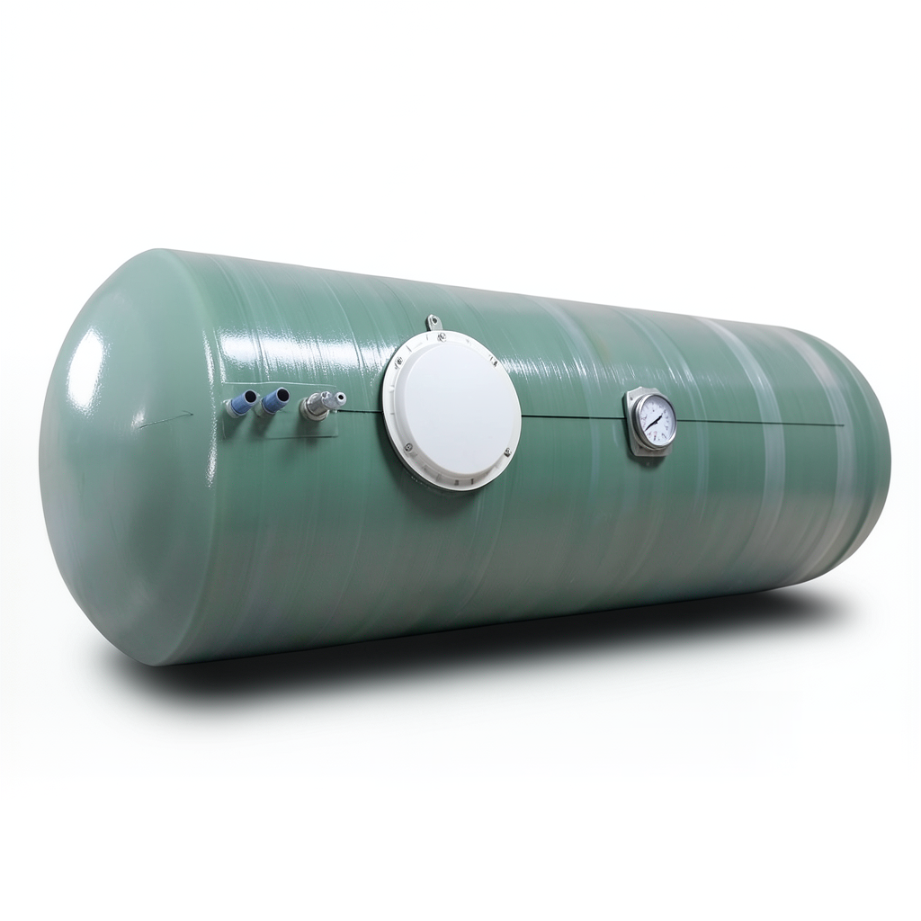 Water Tank 7000 Liter Fiber Glass Horizontal, Diameter 150 cm