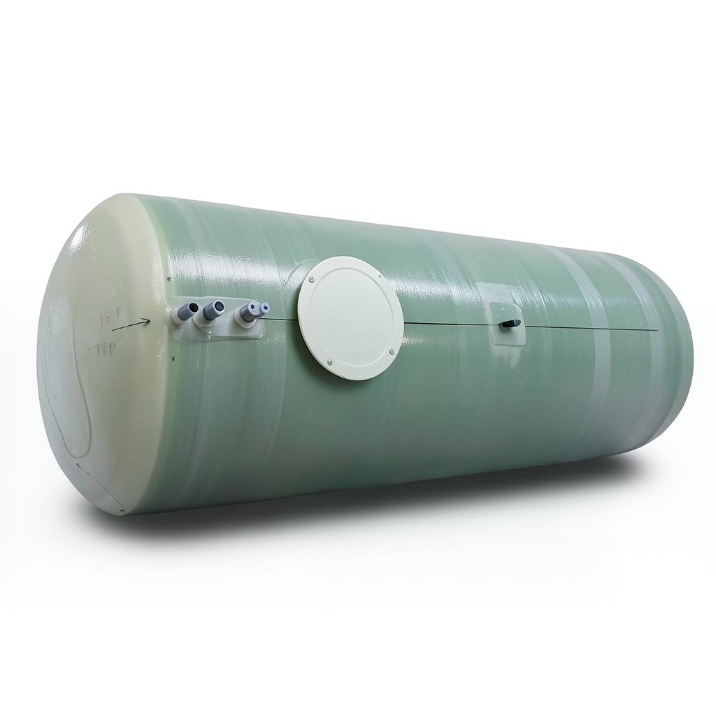 Water Tank Al-Kawthar Horizontal Fiber Glass 8000 Liter Capacity Diameter 150 cm