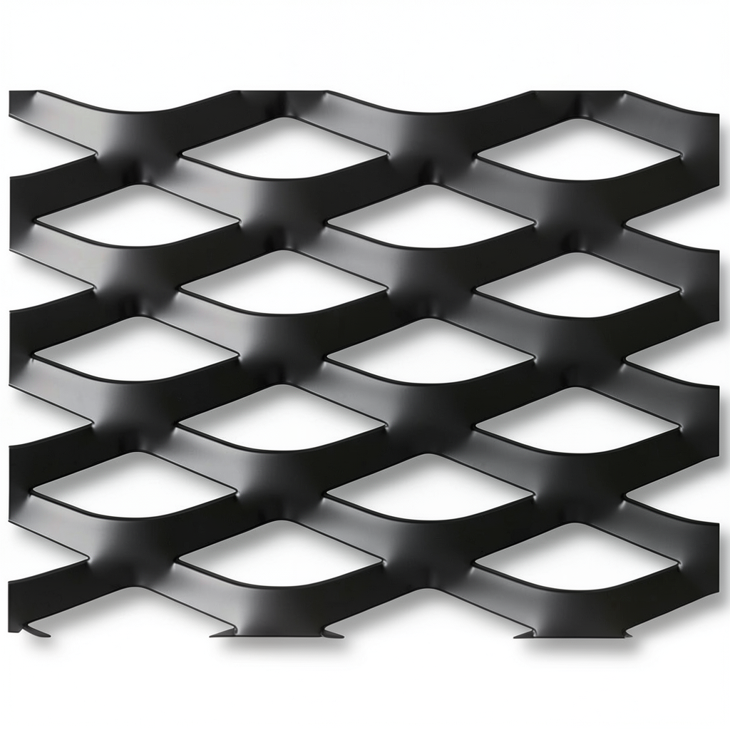 Hot Rolled Black Steel Expanded Metal Mesh Thickness 4.8 mm Width 1.22 m Length 7 m