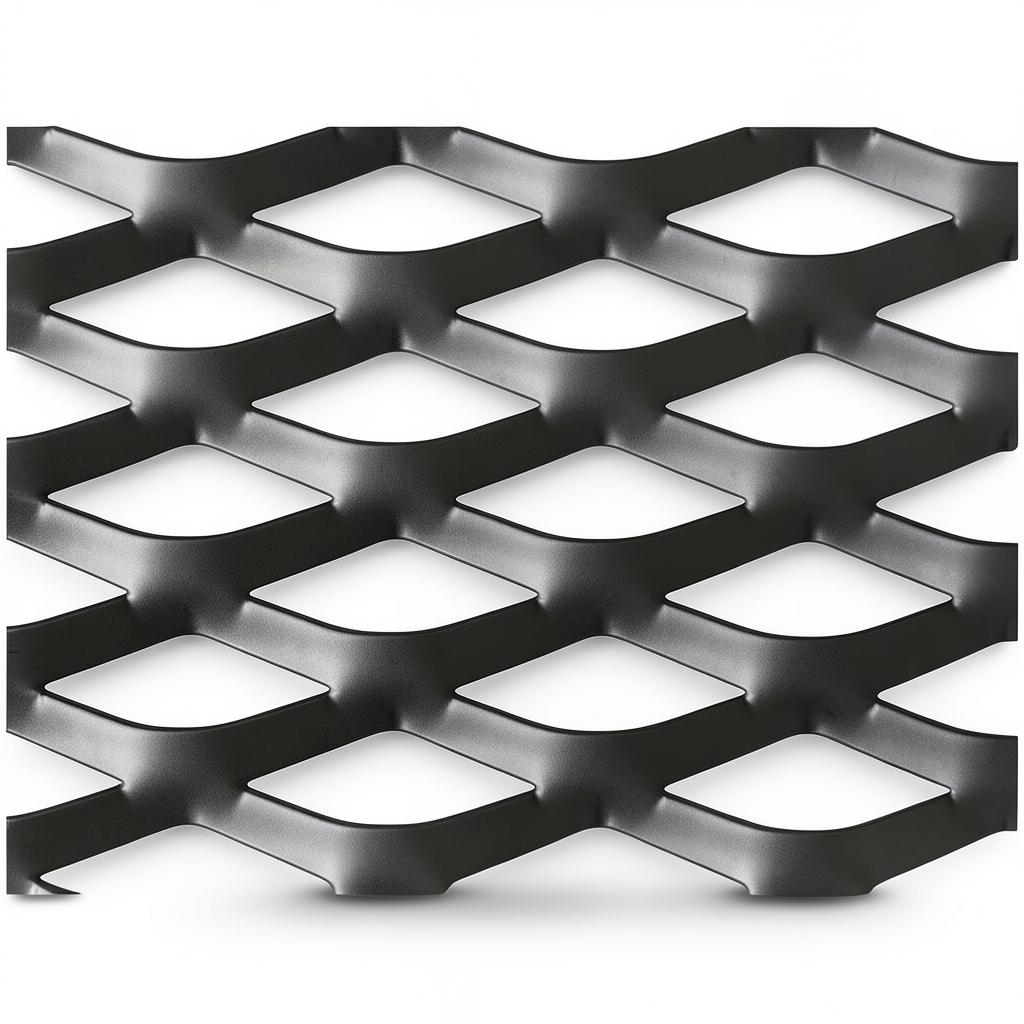 Hot Rolled Black Steel Expanded Metal Mesh Thickness 5.8 mm Width 1.22 m Length 2 m