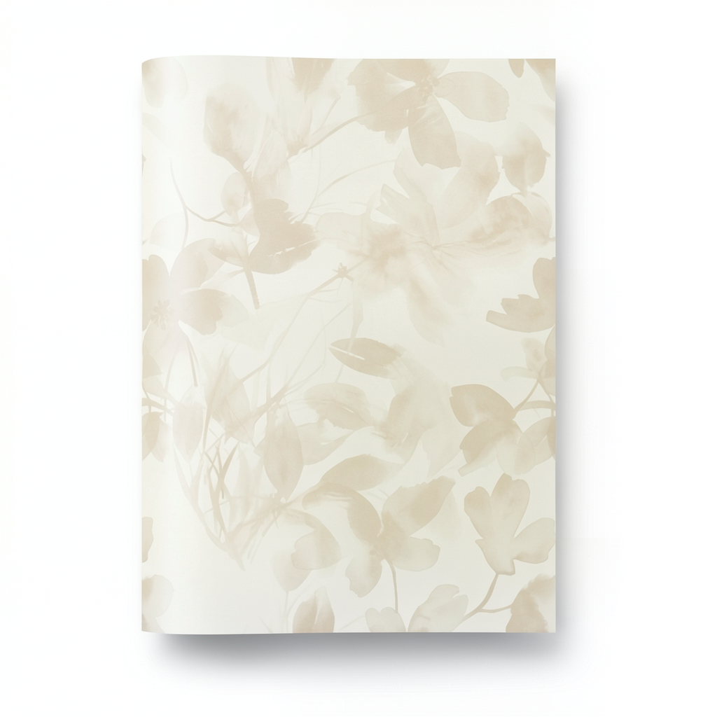 Italian Wallpaper Floral Design Creamy Color, Size 10mx1.06m, Model 72954