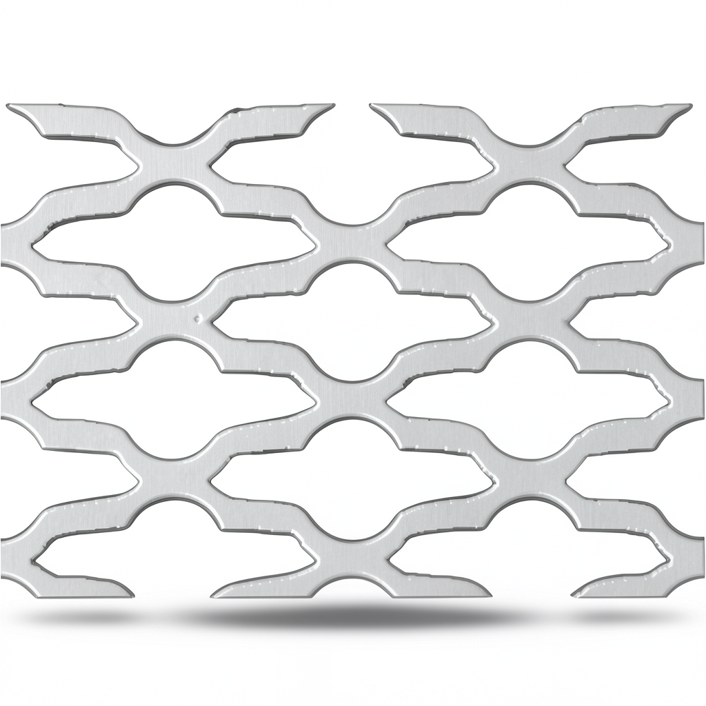 سلك شبك معدني ممدد مدرفل على الساخن 2.44×5 م، تخانة 2 مم، تصميم مزخرف