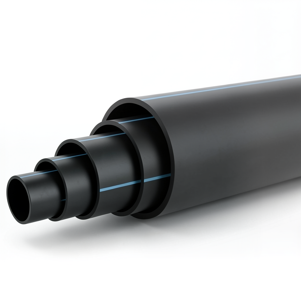 HDPE Pipe Nominal Pressure 19.2 Bar PE 100 OD 180 mm SDR 7.4 Black