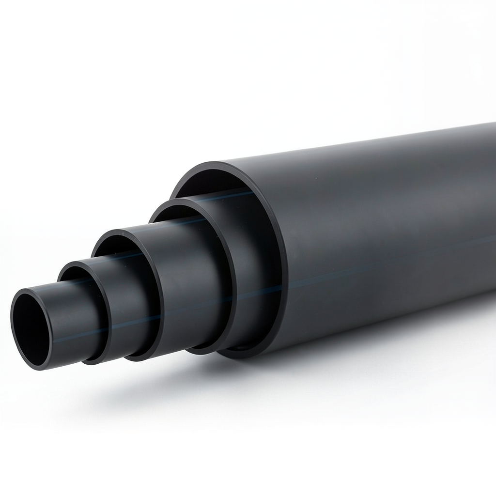 مواسير بلاستيك HDPE ضغط 19.2 بار PE 100 قطر خارجي 450 مم SDR 7.4 لون اسود