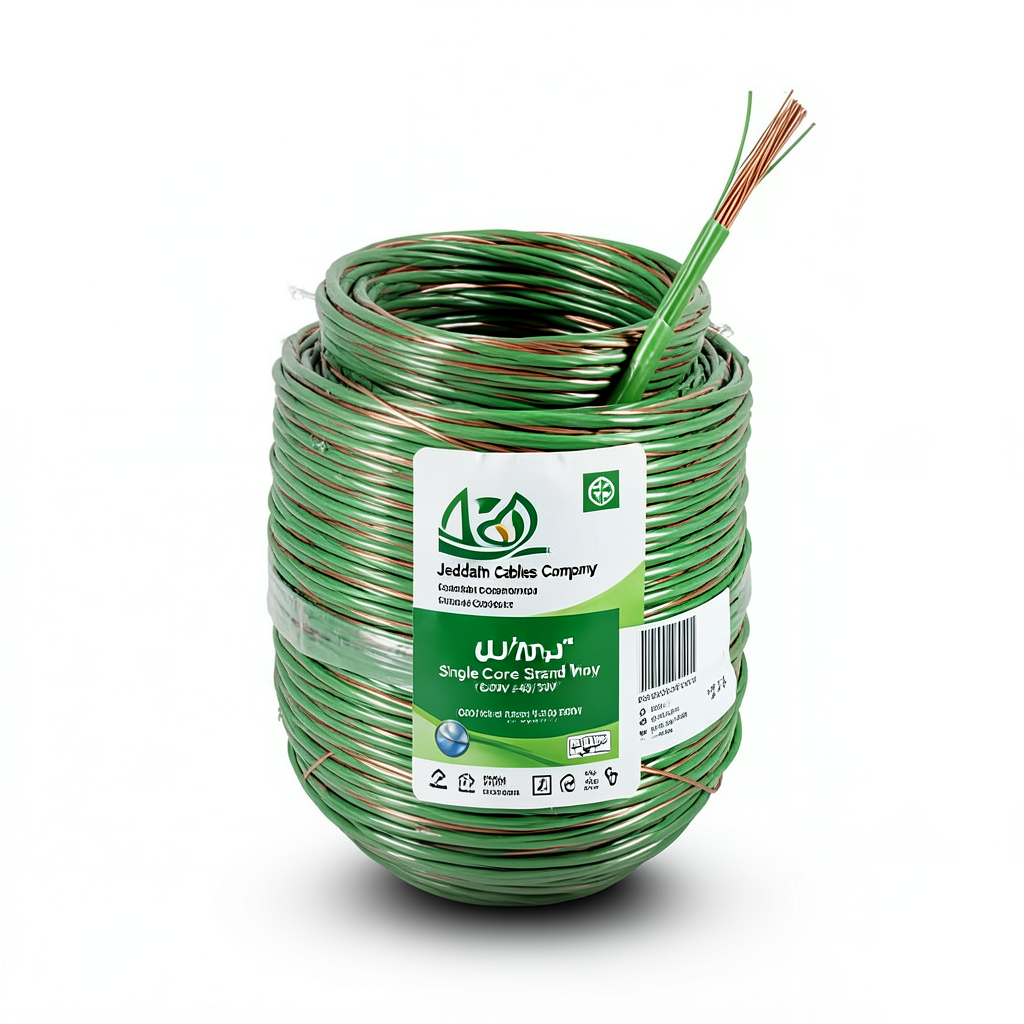 300mm² Single Core Stranded Wire CU/PVC 450/750V Green | Jeddah Cables Company